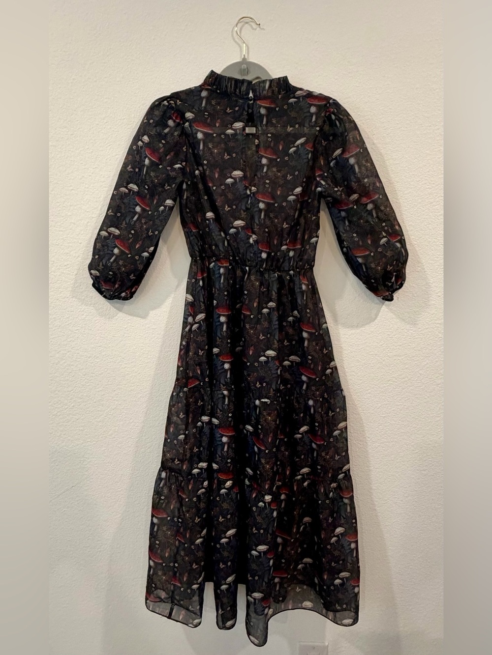 Disturbia Amanita Mushroom Organza Sheer Tiered Dress size small - Picture 9 of 13